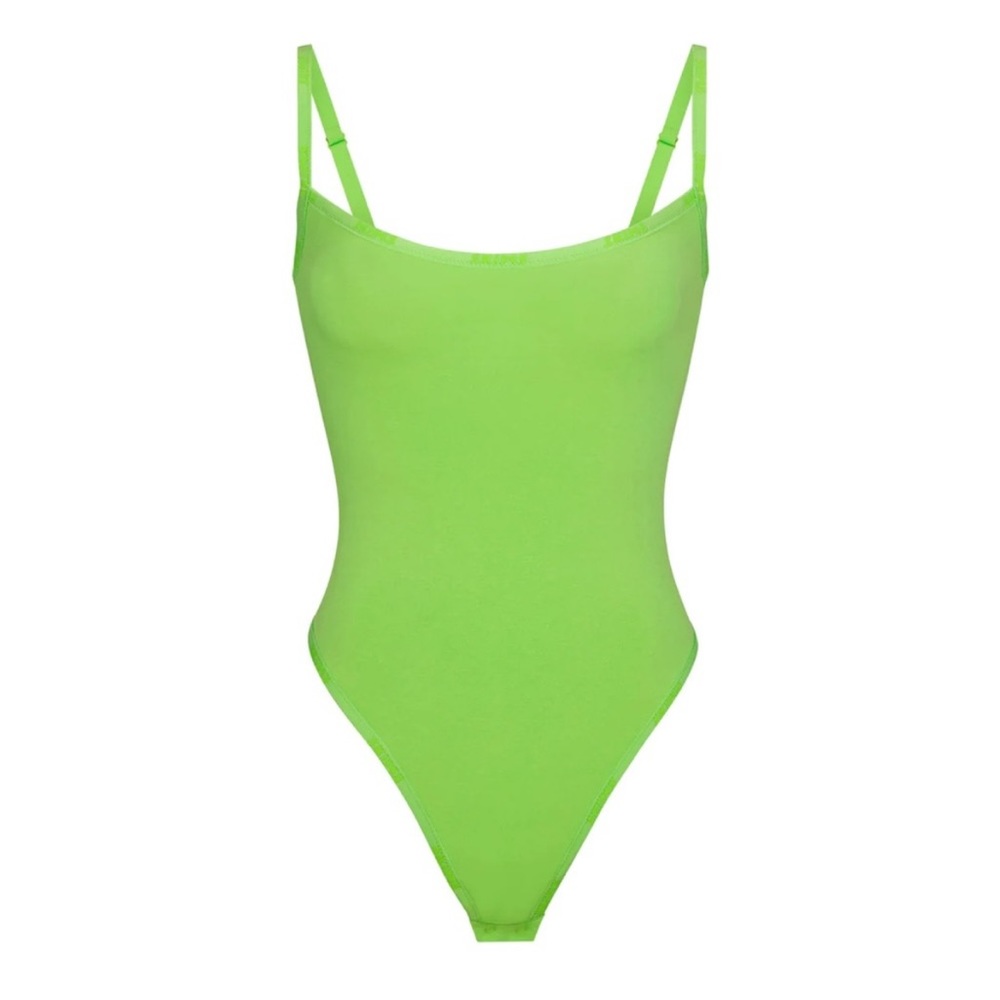SKIMS Electric Lime Scoop Neck Bodysuit